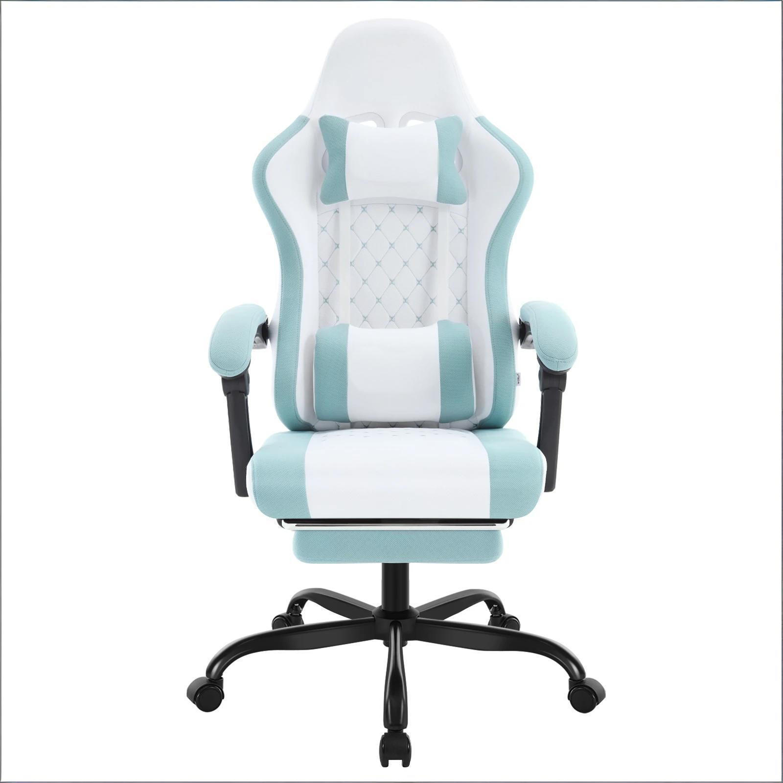 GAMINGSTUHL Blau/Weiß 70/70/127 cm - Blau, Metall (70/127/70cm) - PANGIVO