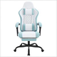 GAMINGSTUHL Blau/Weiß 70/70/127 cm - Blau, Metall (70/127/70cm) - PANGIVO