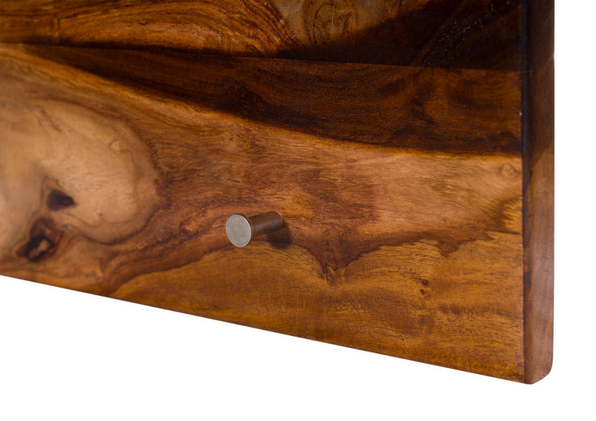 WANDGARDEROBE Sheesham 115x23x35 walnuss gewachst TORONTO #272 - Dunkelbraun, Holzwerkstoff (115/35/23cm) - Massivmoebel24