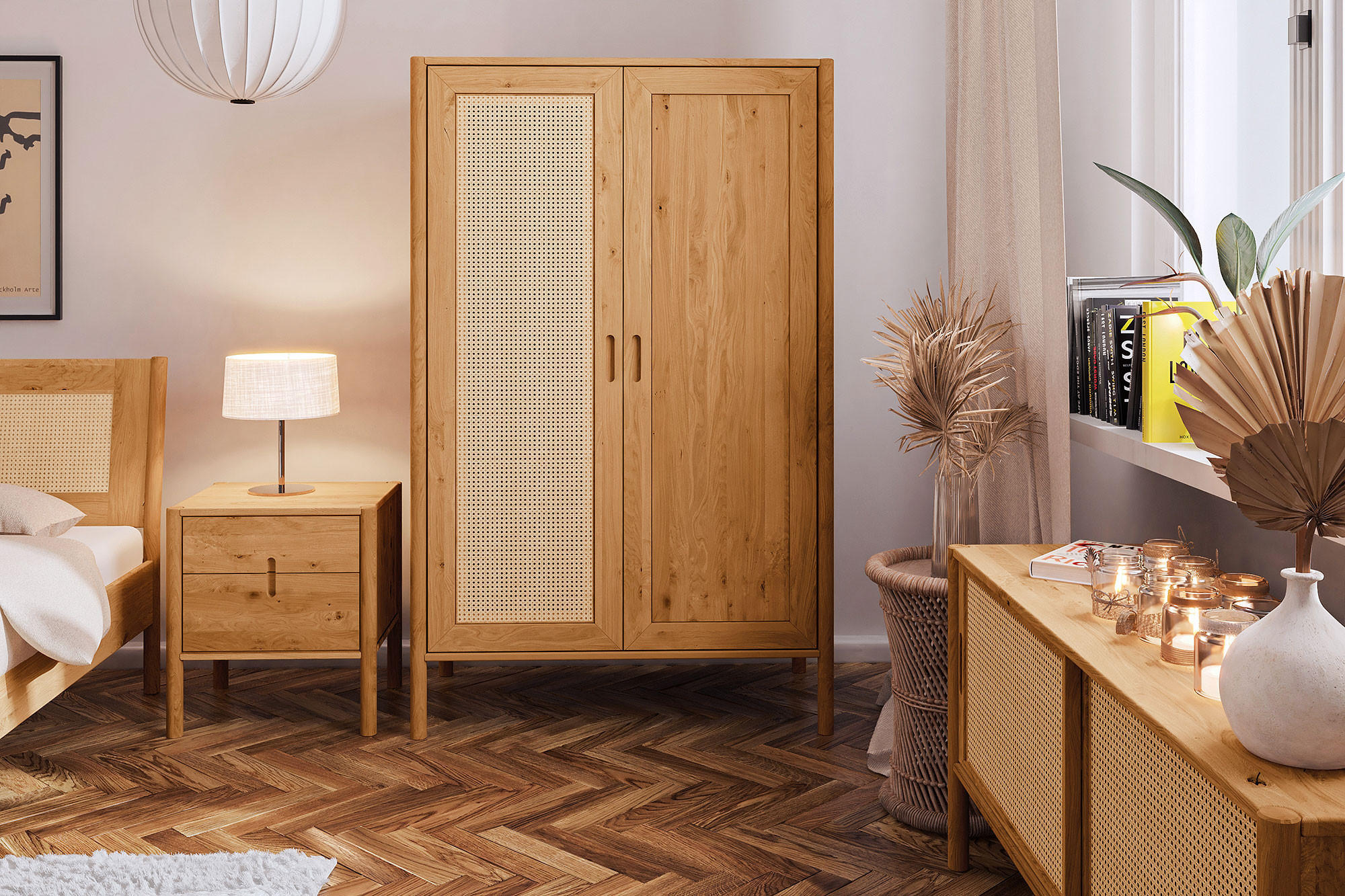 byoak KLEIDERSCHRANK Wildeiche 108cm × 60cm × 175cm