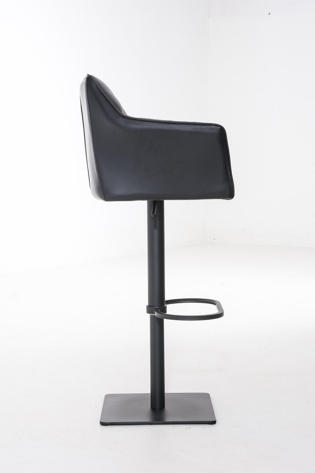 BARHOCKER Lederlook Schwarz - Schwarz, Textil/Metall (64/88/45cm) - CLP