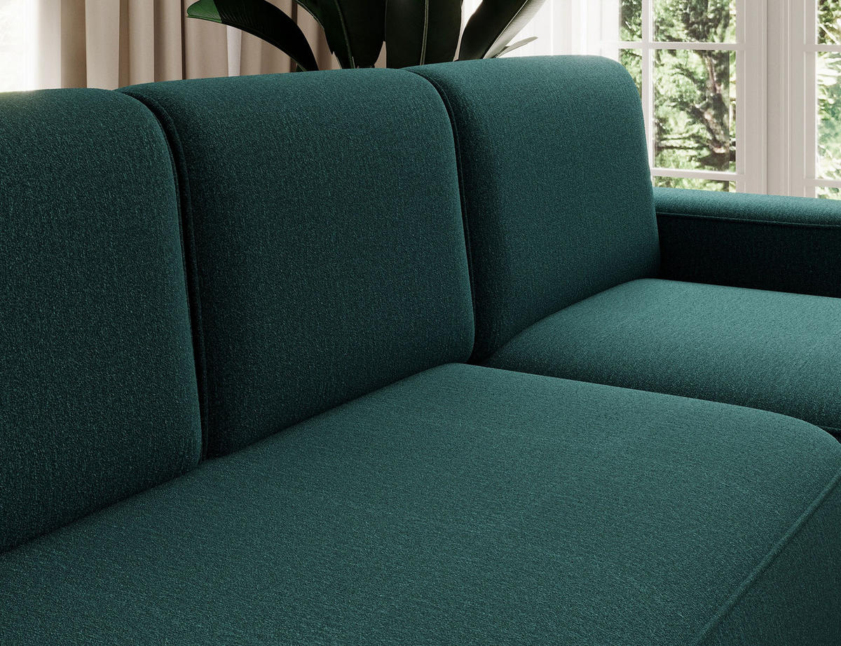 ECKSOFA RUMA - Dunkelgrün (Enjoy 35) - Dunkelgrün, Holzwerkstoff (285/180cm) - Möblo