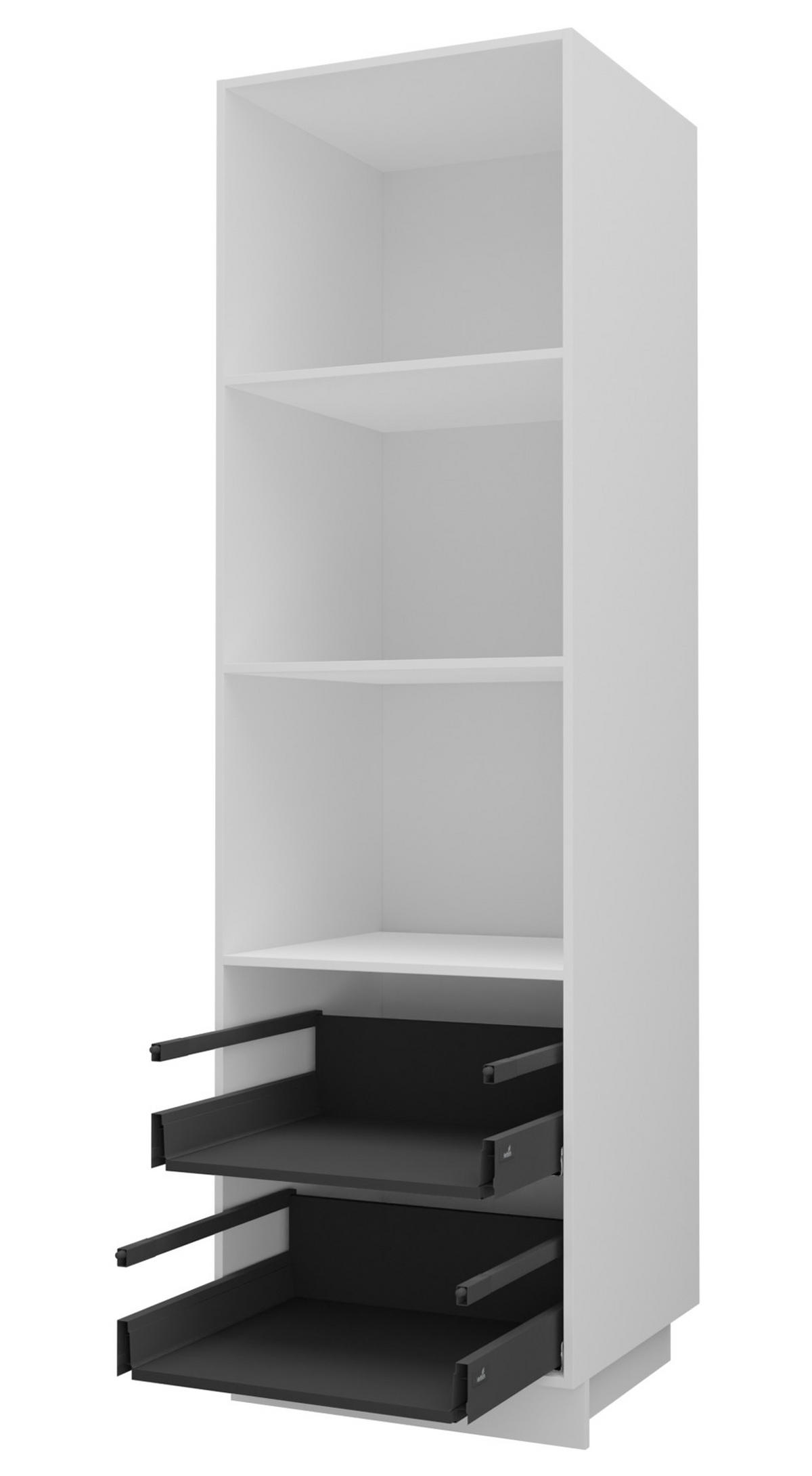 BACKOFEN-HOCHSCHRANK Kvantum D14/RU/2A/356 Graphit Matt / Weiß Matt 60 / 59 / 207cm - Graphitfarben/Weiß, Holz/Holzwerkstoff (60/207/59cm) - Feldmann-Wohnen