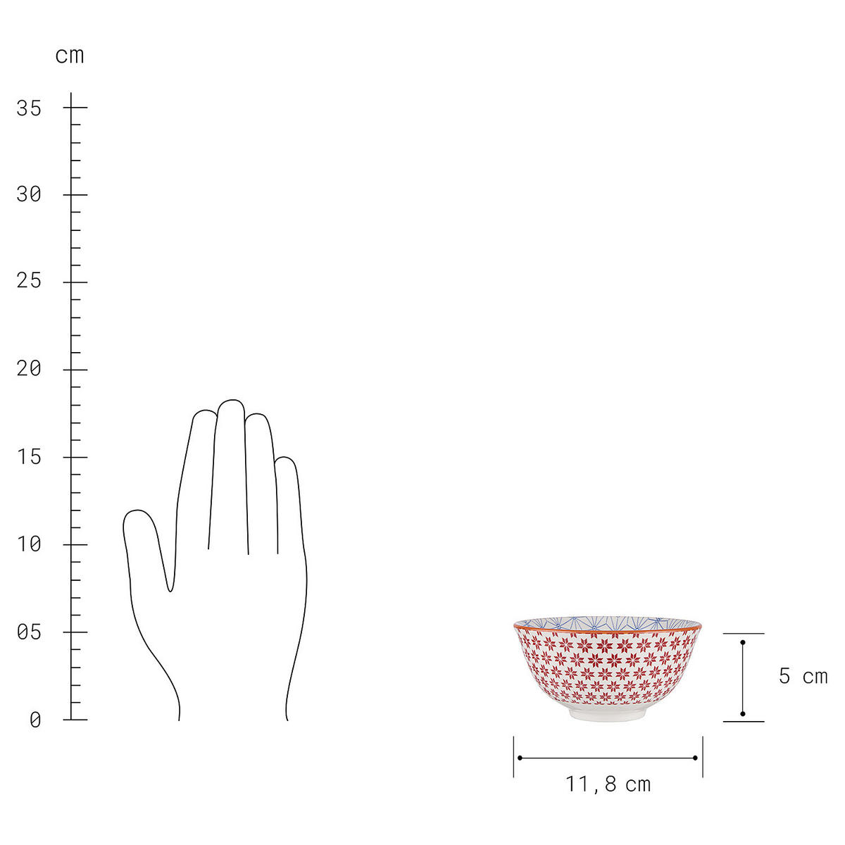 SCHALEN 6er-Set Ornaments 240 ml - Rot, Keramik (12/12/5cm) - Butlers