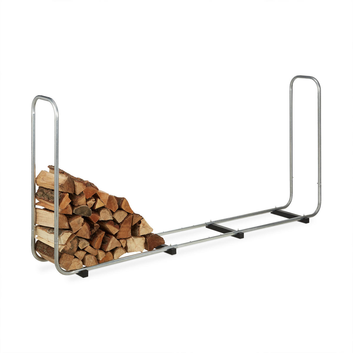 KAMINHOLZREGAL - Silberfarben, Kunststoff/Metall (230/103/36cm) - Relaxdays