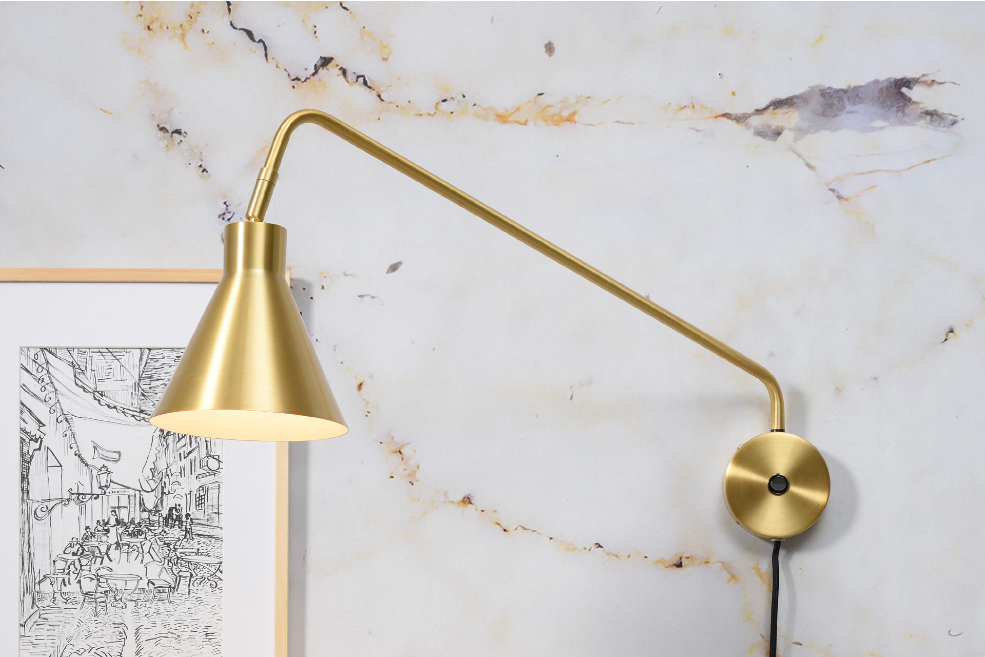 Wandleuchte gold Romi