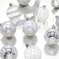 CHRISTBAUMKUGELN 12-teiliges Set 6 cm Transparent Silber Weiß - Silberfarben, Kunststoff (6/6/6cm)