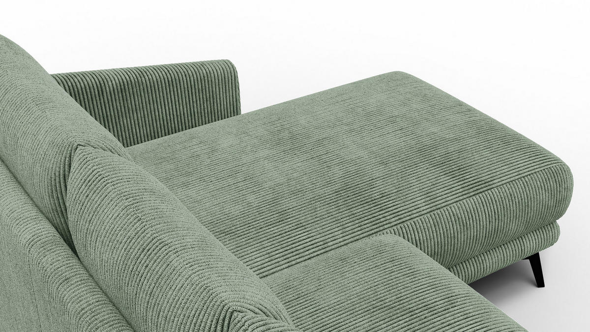 ECKSOFA VILT 3-Sitzer, mint - Schwarz/Mintgrün, Holzwerkstoff/Textil (221/156cm) - Courtois Laville