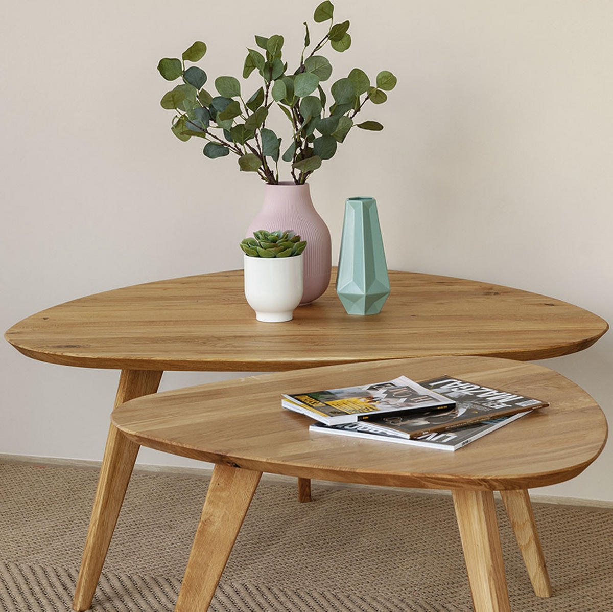 COUCHTISCH Orbetello Eiche Natur 90 / 90 / 48cm - Eichefarben, Holz (90/90/48cm) - Feldmann-Wohnen