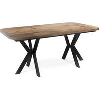 ESSTISCH Olivia ausziehbar rechteckig, Lefkas Eiche 200-280/100/76 - Alteiche/Schwarz, Holzwerkstoff/Metall (100/280/76cm) - WFL GROUP