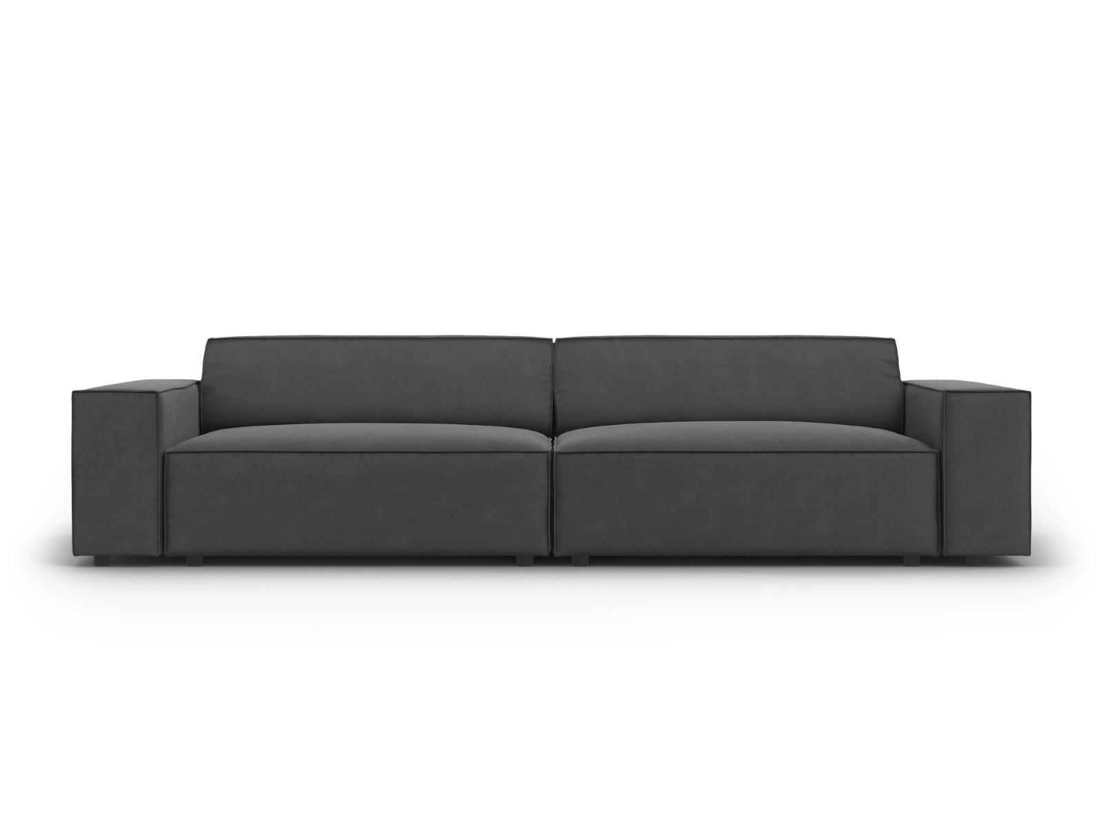 SOFA Jodie aus Samt grau 3 Sitzplätze - Grau, Textil (102/70/204cm) - Micadoni