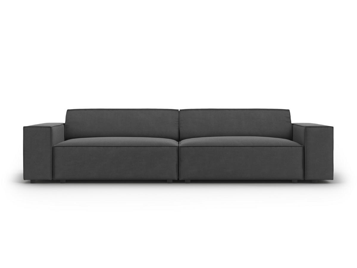 SOFA Jodie aus Samt grau 3 Sitzplätze - Grau, Textil (102/70/204cm) - Micadoni