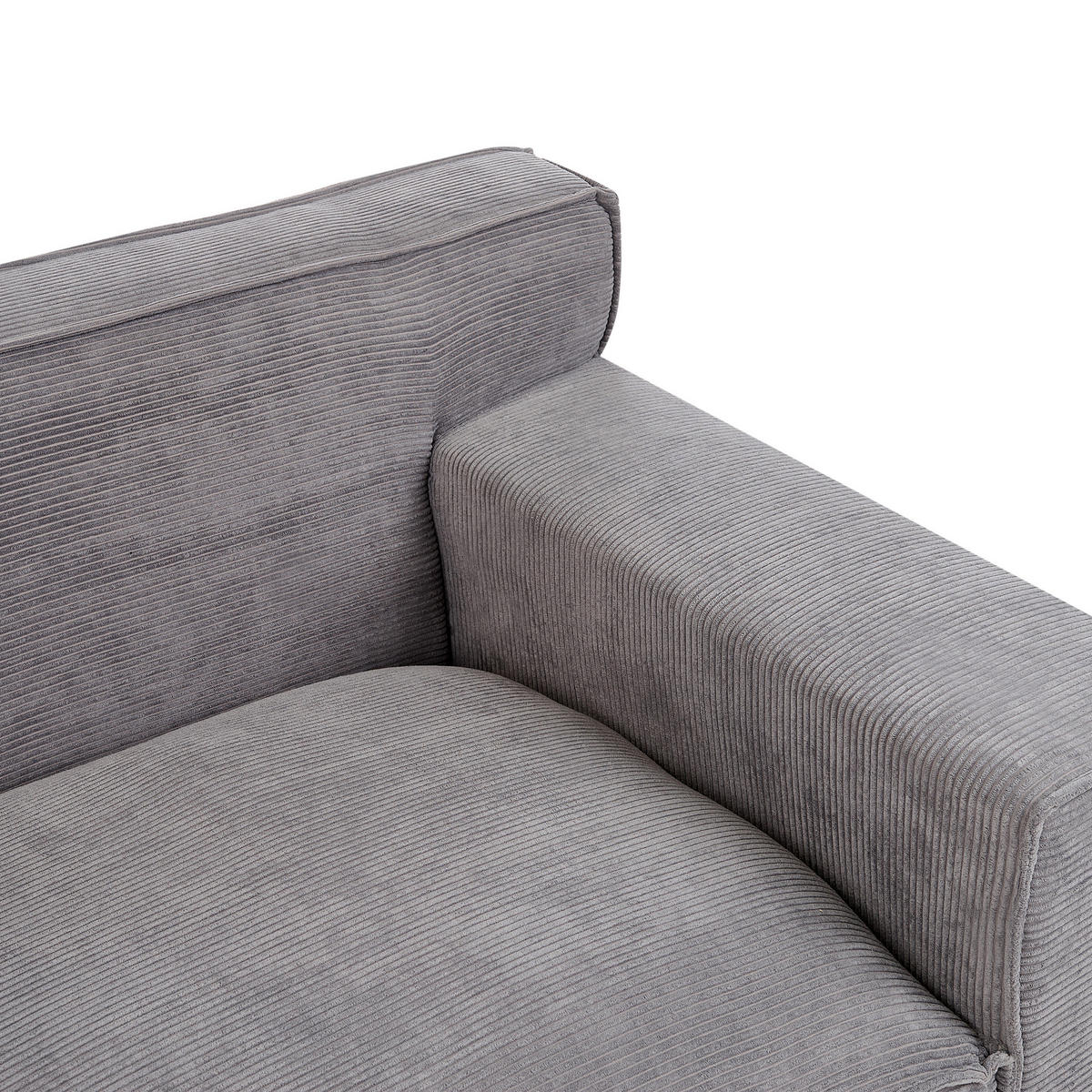 3-SITZER-SOFA Cord Dunkelgrau Viskan - Dunkelgrau, Textil (200/62/74cm) - Beliani