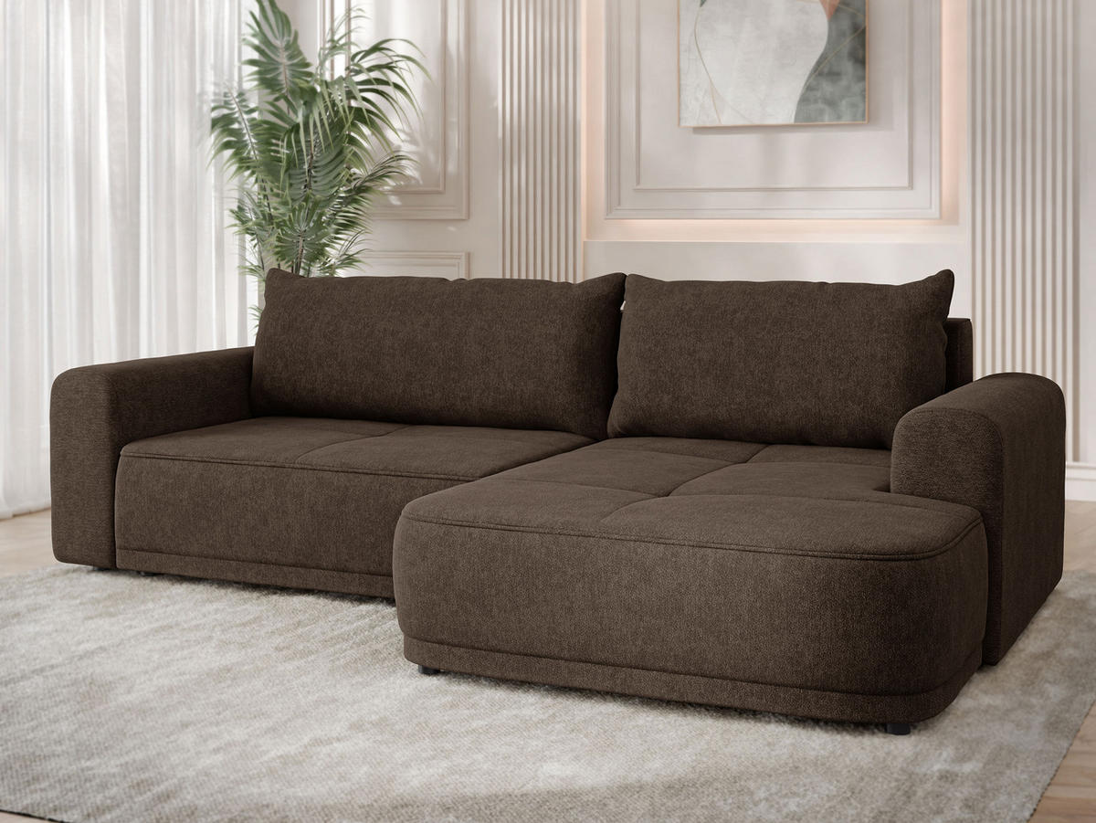 ECKSCHLAFSOFA Passo, Seite: Links - Schwarz/Braun, Holz/Kunststoff (265/166cm) - MIRJAN24