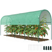 GEWÄCHSHAUS DE-05801 winterfest mit Bogendach 400/120/170 cm Grün - Grün, Kunststoff/Metall (120/170/400cm) - ComfortXL