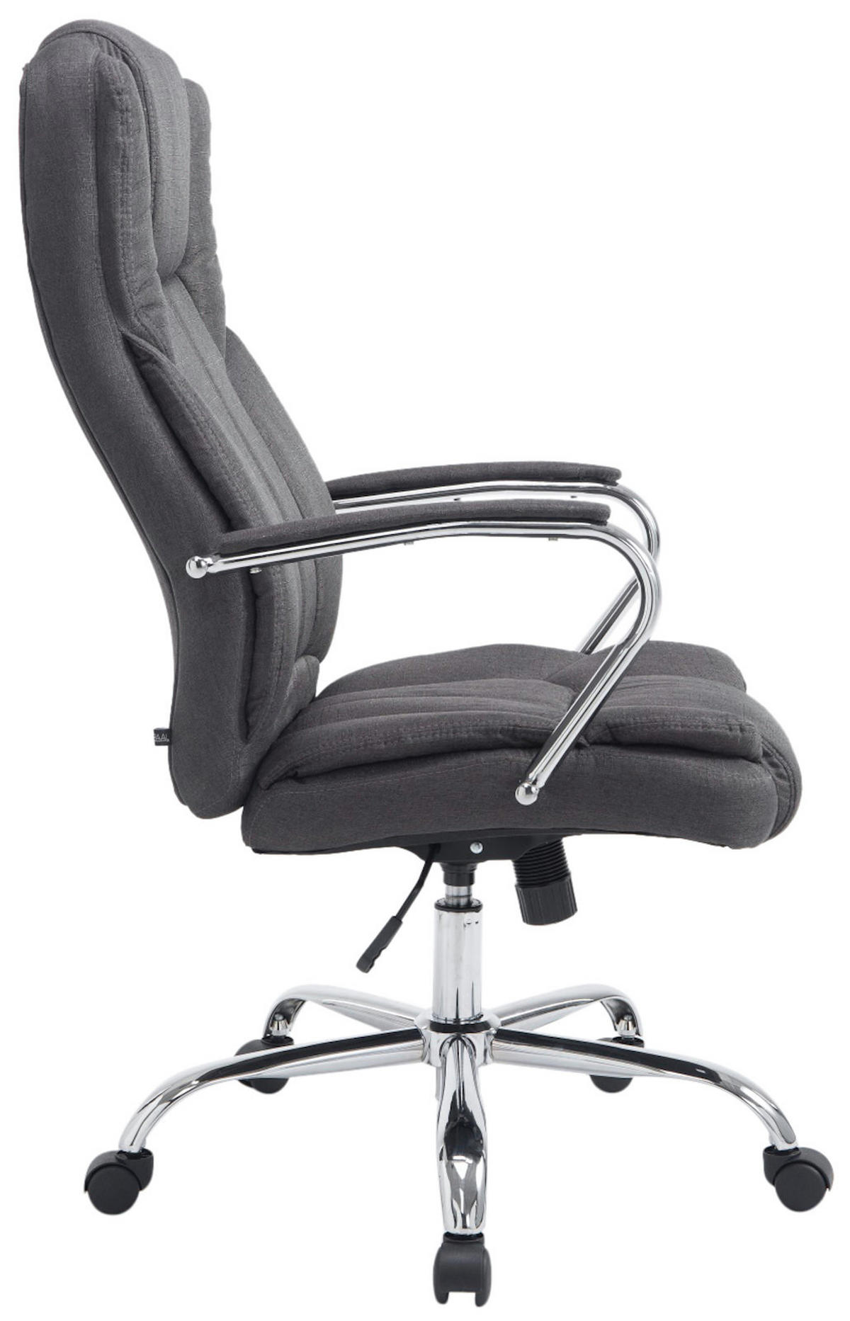 BÜROSTUHL JUBEL Stoff 115x62x70 Dunkelgrau Stoff Metall - Dunkelgrau, Textil/Metall (62/115/70cm) - DELUKE