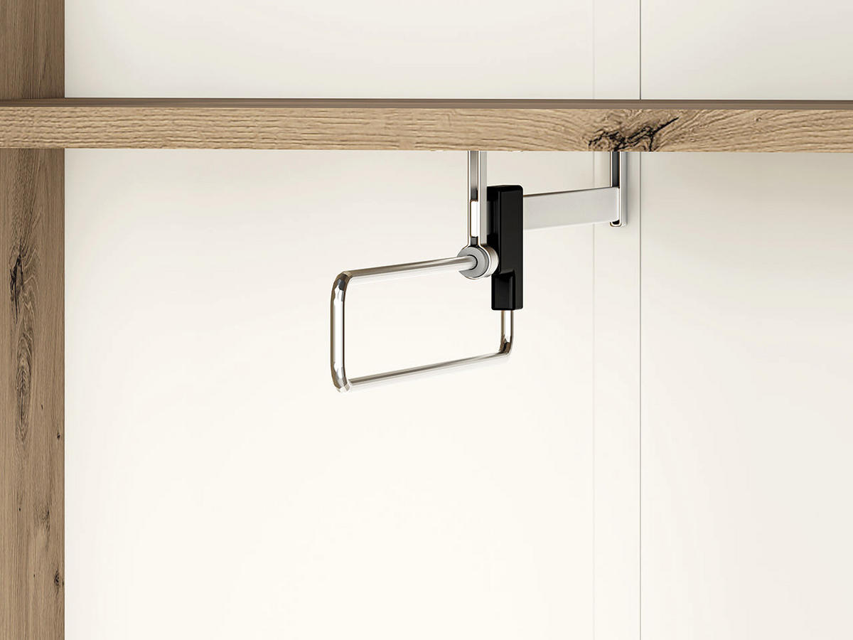 KLEIDERSCHRANK – 55 cm – Nevio – Schwarz / Eichefarben – KL-033 - Eichefarben/Schwarz, Holzwerkstoff (55/200/34cm) - hi-markt
