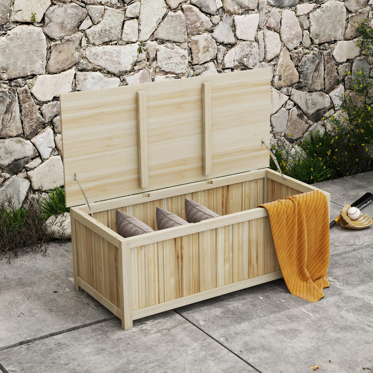 KISSENBOX DE-18674 172 L, Holz Natur - Naturfarben, Holzwerkstoff (55/45/120cm) - ComfortXL