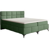BOXBETT Solido mit Bettkasten 180x200 cm grün - Schwarz/Grün, Textil/Metall (180/200cm) - Beautysofa
