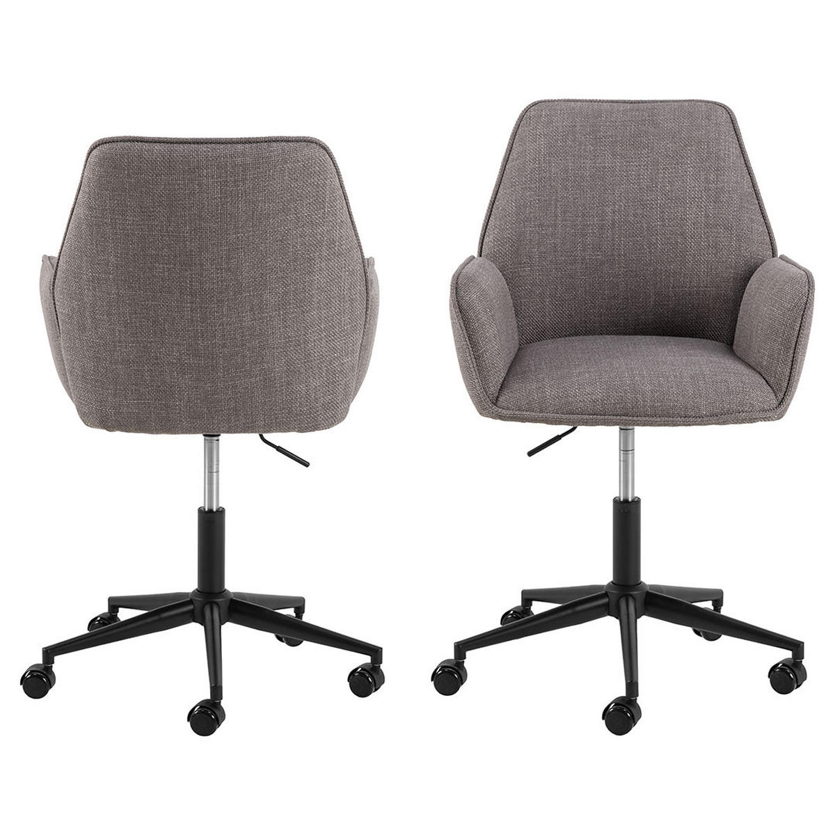 BÜROSTUHL, Glenda, Hellgraubraun, Stoff, 60 x 62 x 99 cm - Grau, Textil/Metall (60/99/62cm) - ebuy24