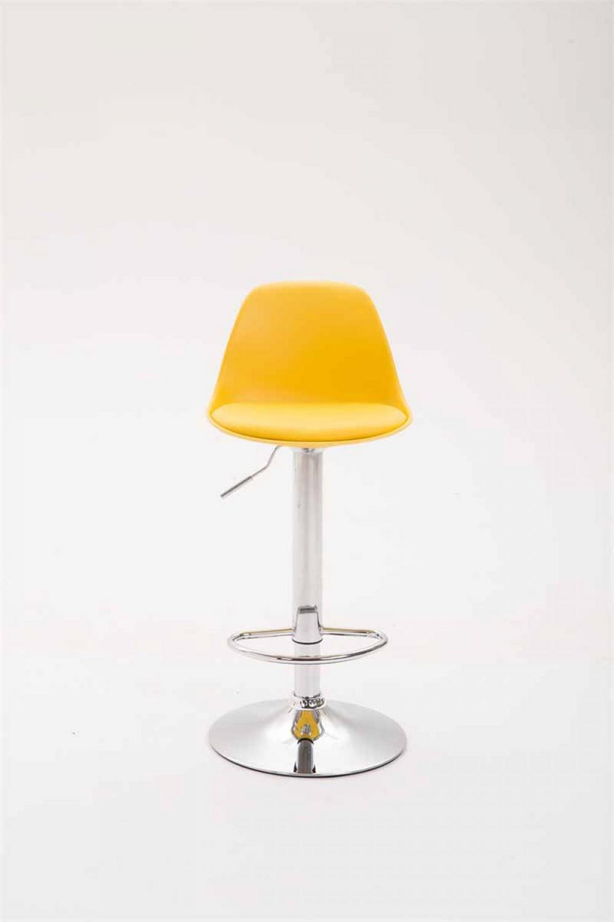 BARHOCKER Kunststoff gelb - Chromfarben/Gelb, Kunststoff/Metall (39/82/43cm) - CLP