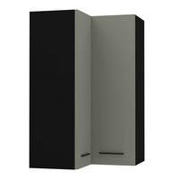 ECKHÄNGESCHRANK Bonn W14/60 schwarz / reed green matt 60 / 60 / 96cm - Schwarz/Grün, Holz/Holzwerkstoff (60/96/60cm) - Feldmann-Wohnen