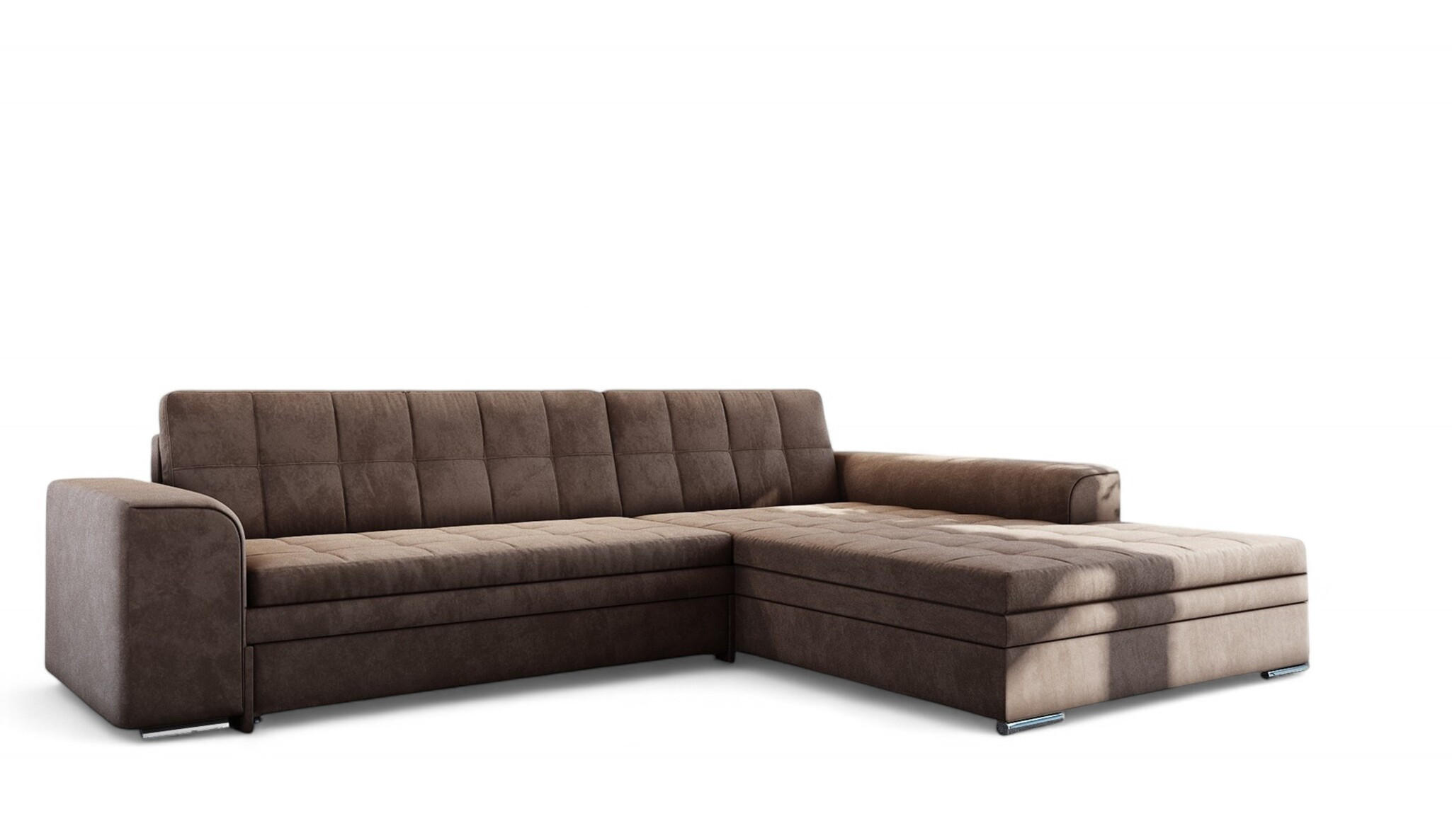 ECKSOFA Lusaka Mit Schlaffunktion - Braun, Holzwerkstoff/Textil (198/292cm) - Fun Möbel