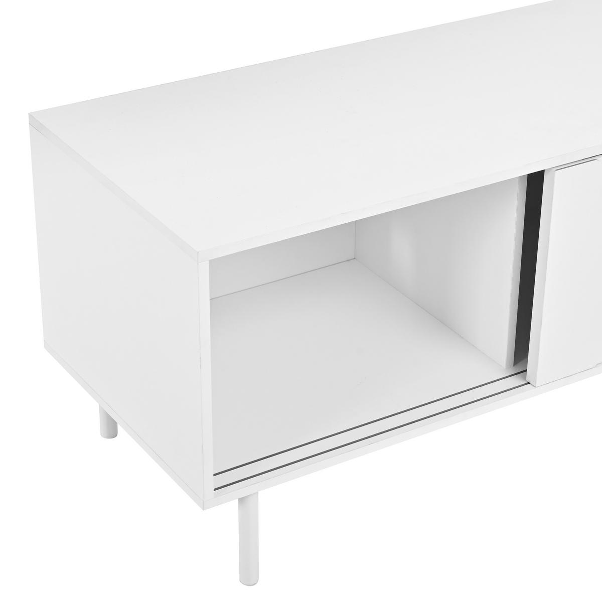 TV-ELEMENT180X40X45CM WeißLowboard mit LEDBeleuchtung und Schiebetüren - Weiß, Holz (47.5/18.01/115.01cm) - Raelunyi