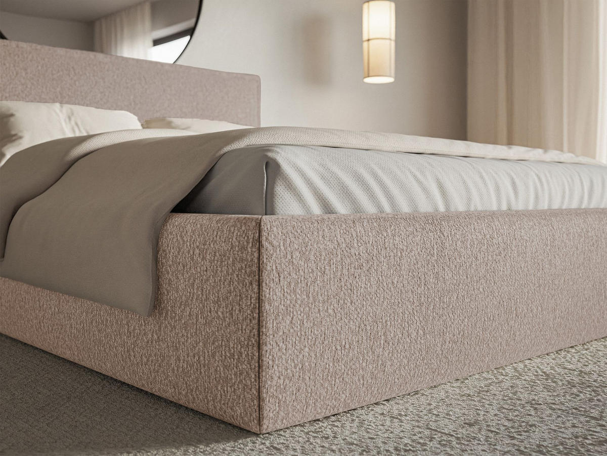 POLSTERBETT Softie Slim Dunkelbeige Chenille 160x200 - Beige, Textil (160/200cm) - Selsey