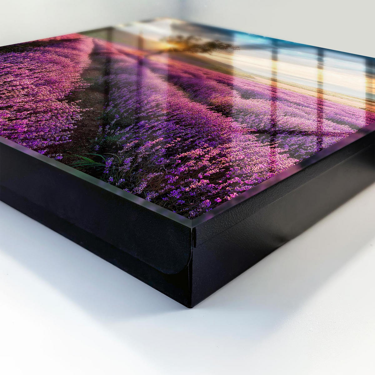 SCHLÜSSELBOX Schwarz 30x30 cm- Türöffnung nach rechts - Lavendel-Sonnenuntergang - Lila, Metall (30/30/5cm) - TULUP
