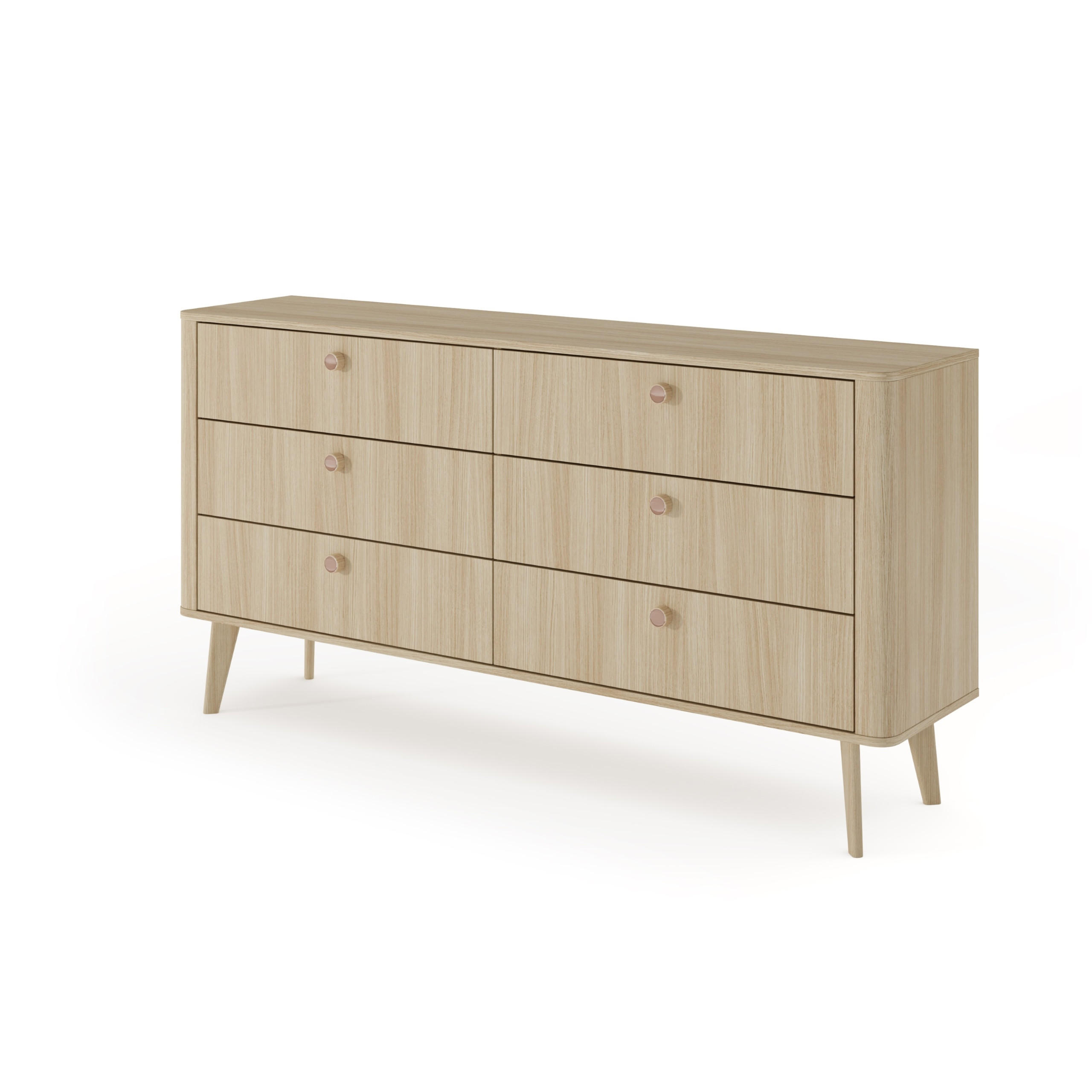 SIDEBOARD CHIARO 163,2/83,2/38cm mit 6 Schubladen Türen Eichefarben - Eichefarben, Holzwerkstoff (163.2/83.2/38cm) - MASSENO