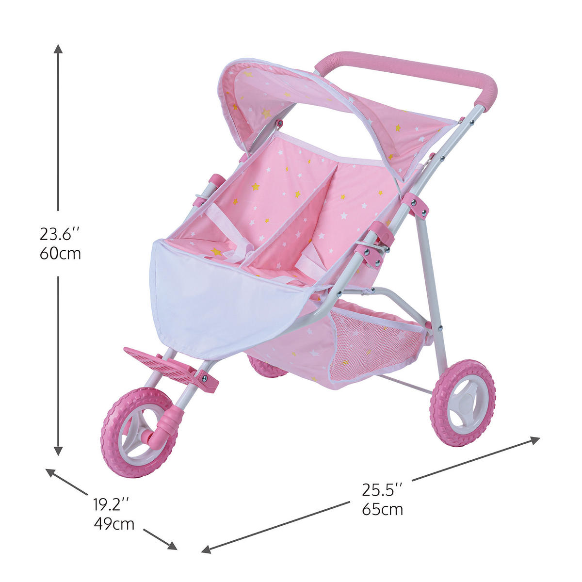 PUPPENWAGEN, Rosa, 49cm - Pink, Holzwerkstoff (65/49/60cm) - Teamson Kids