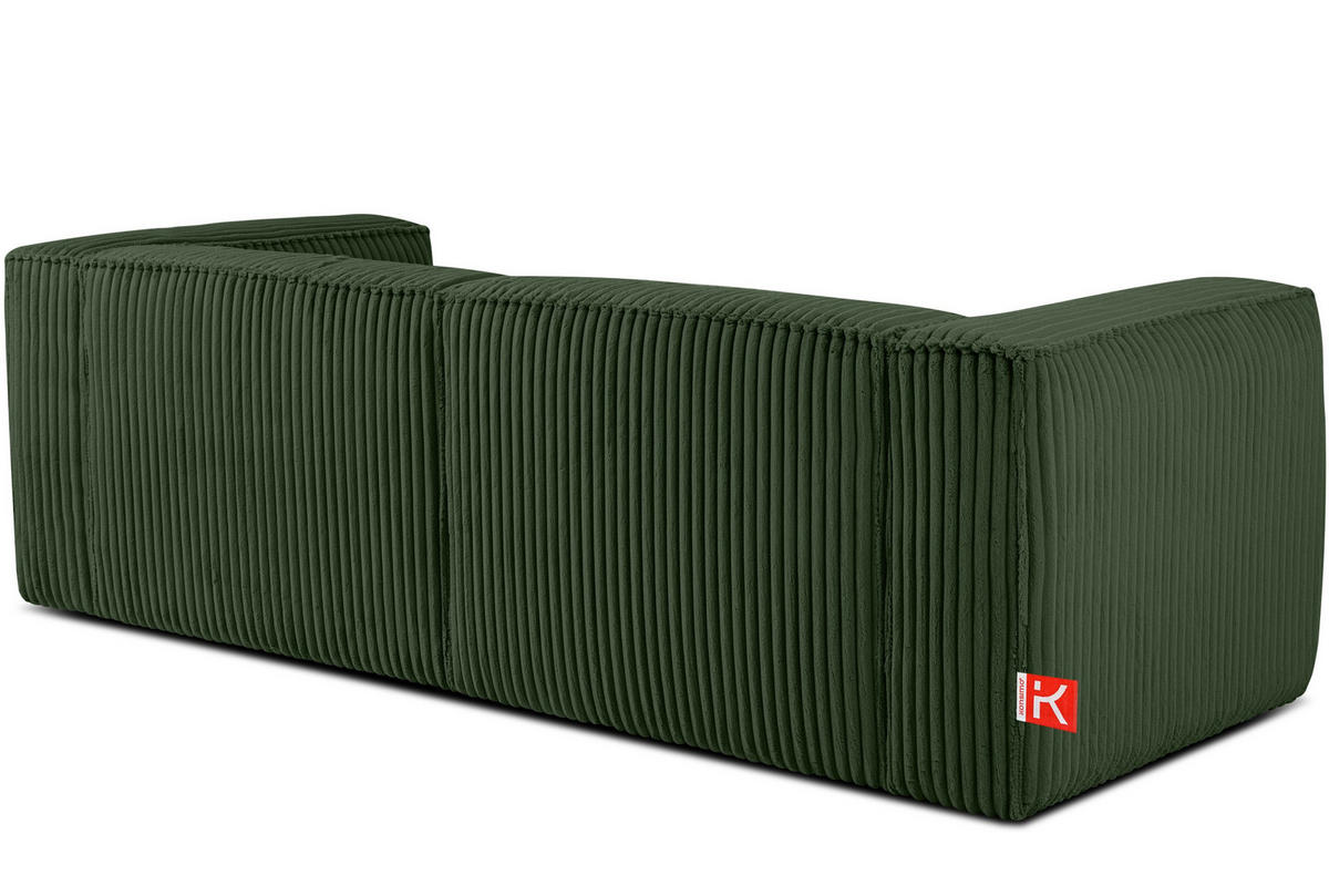 3-SITZER-SOFA FEROX Modern, Cord-Stoff, dunkelgrün - Dunkelgrün, Textil (246/73/96cm) - KONSIMO®