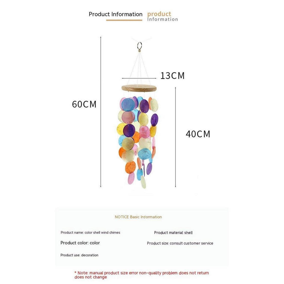 WINDSPIEL Muschel Perlmutt 60 x 40 cm - Weiß, Holz (60/40/13cm)