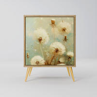 SIDEBOARD DREAMY MEADOW, Eichefarben, 57,5x42x75,5 cm, Goldfarbene Metallfüße - Eichefarben/Goldfarben, Holzwerkstoff/Metall (57.5/75.5/42cm) - SpaceRebels