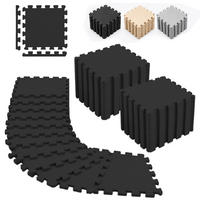 COVOR Negru set-36 piese 30x30 cm - negru, material textil (30/30cm) - Relaxdays