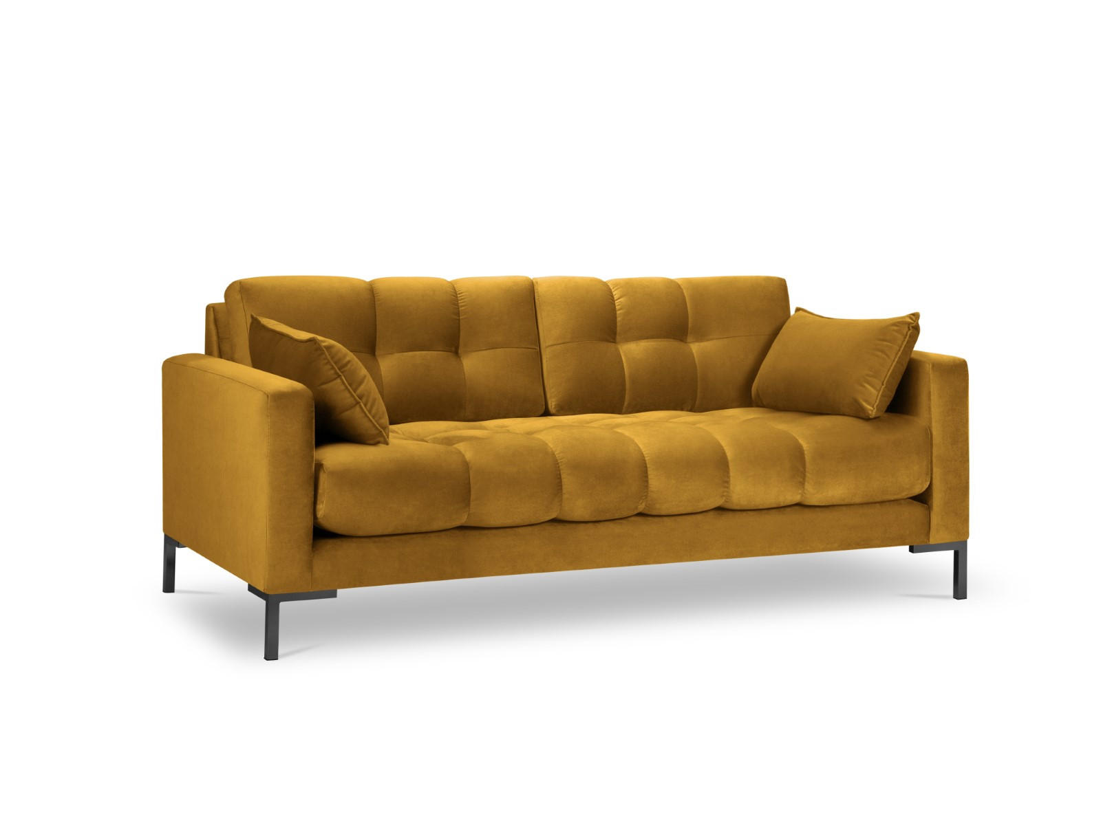 SOFA Mamaia aus Samt gelb 2 Sitzplätze - Gelb, Textil (92/75/152cm) - Micadoni