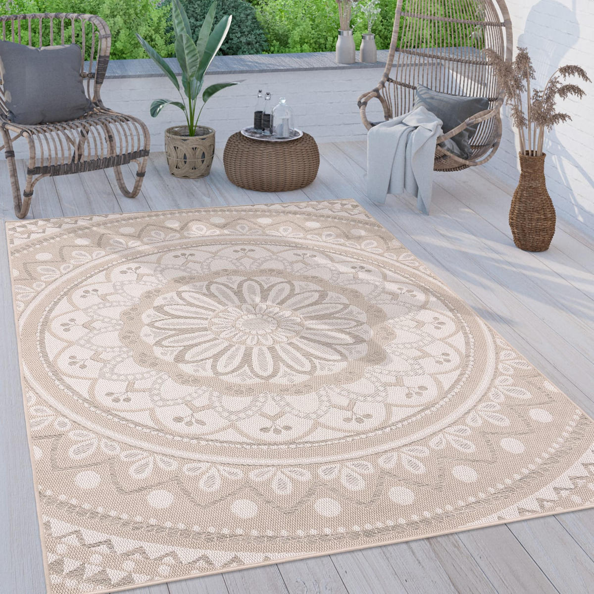 OUTDOORTEPPICH 240/340 cm Brescia 471 - Sandfarben, Kunststoff (240/340cm) - Paco Home
