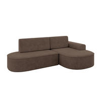 ECKSOFA mit Schlaffunktion und Bettkasten Ottomane Rechts MARI-L1-S - 283x167x85 cm Braun Velours - Schwarz/Bronzefarben, Holzwerkstoff/Kunststoff (167/283cm) - ALTDECOR