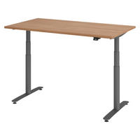 SCHREIBTISCH elektrisch Bluetooth & App XDLR 80/140/72 cm in Nussbaumfarben/Graphitfarben - Nussbaumfarben/Graphitfarben, Holzwerkstoff (80/140/72cm) - bümö