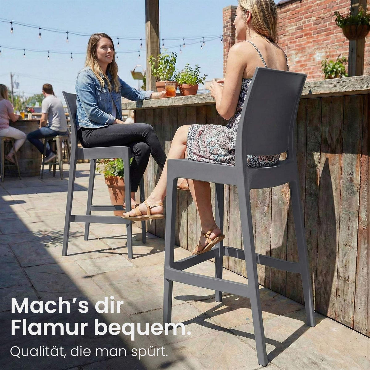 BARHOCKER Kunststoff Dunkelgrau - Dunkelgrau, Kunststoff (41/106/52cm) - CLP