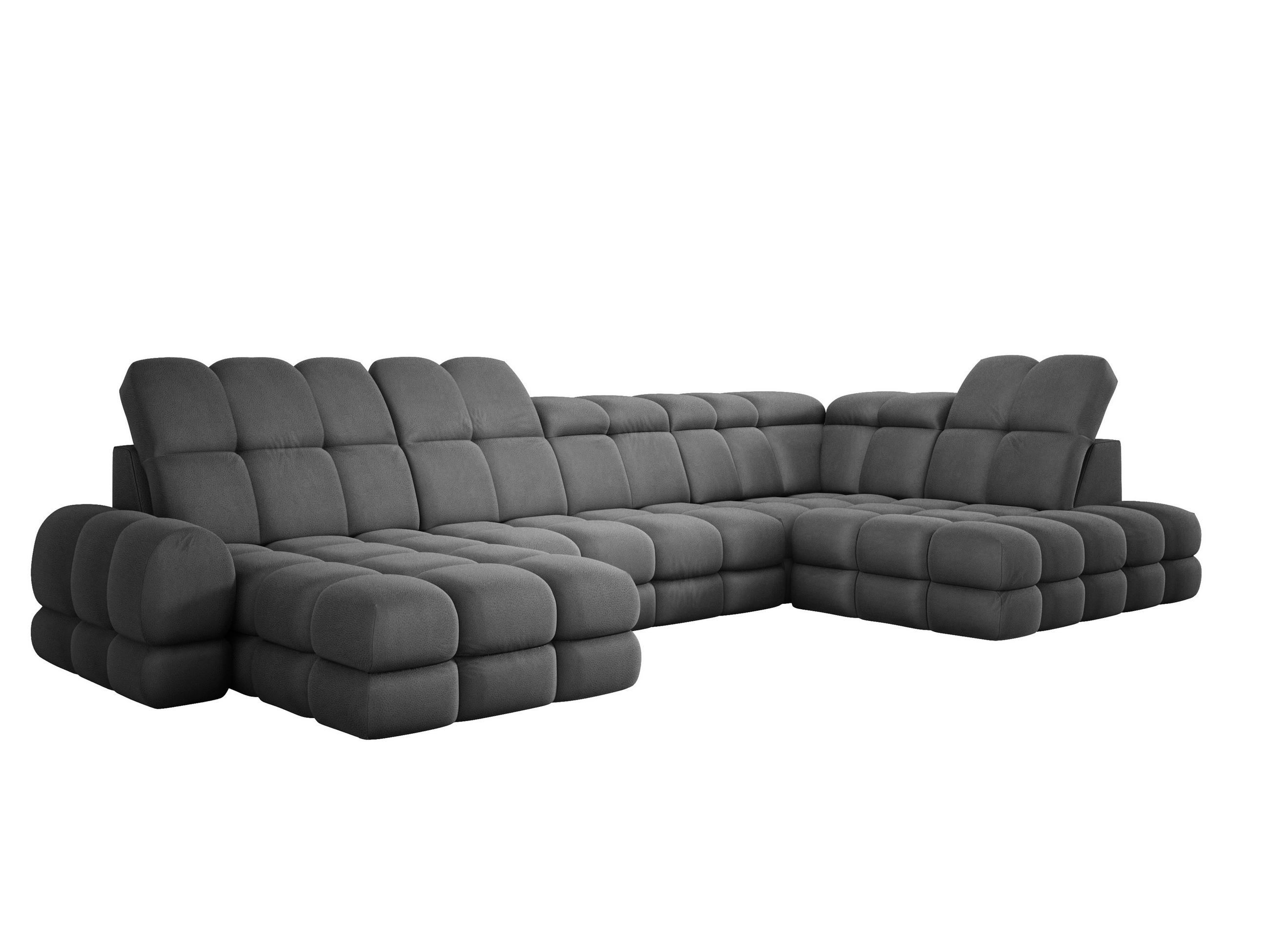 ECKSOFA TOLLO Solar-stoff U-form 400x217x105 cm grau - Dunkelgrau, Holz/Textil (217/400cm) - DomoHome