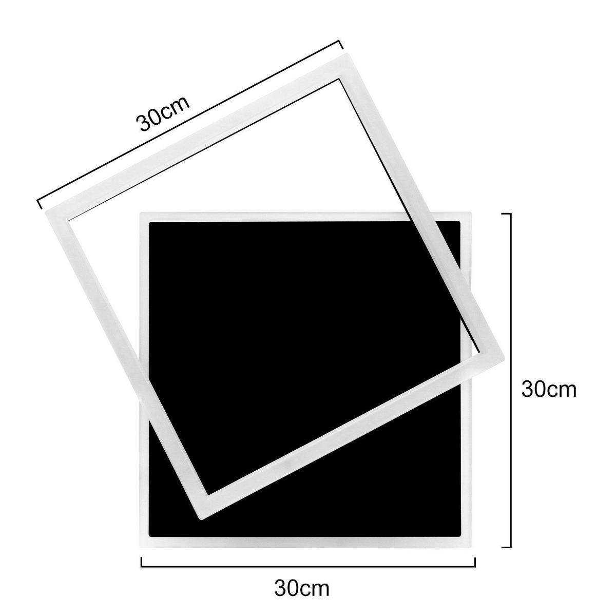 LED-DECKENLEUCHTE Lena 48.5/47.5/6 cm - Schwarz, Metall (48.5/47.5/6cm) - Nettlife