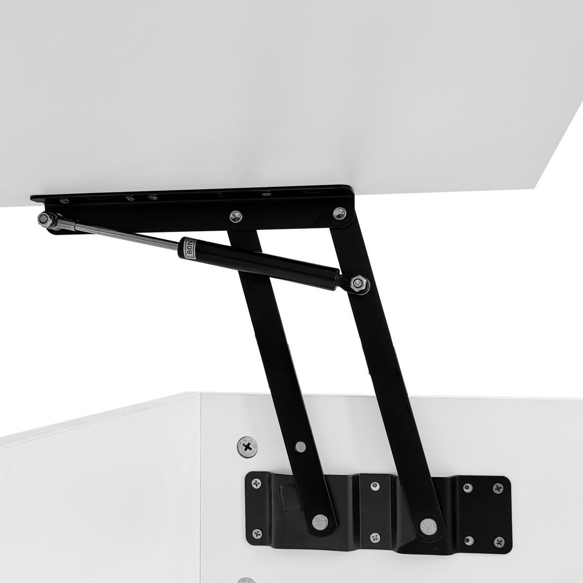 COUCHTISCH 100/50/45 cm weiß aus Spanplatte mit LED-Beleuchtung und Stauraum - Weiß, Holzwerkstoff (100/50/45cm) - OKMYHOME