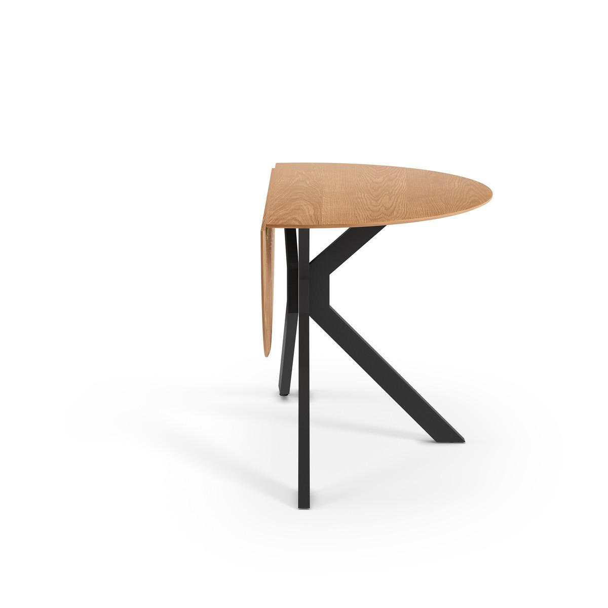 KLAPPTISCH runder mit Metallbeinen 110/110/75 cm - Eschefarben, Holzwerkstoff (117.5/110/75cm) - Calicosy