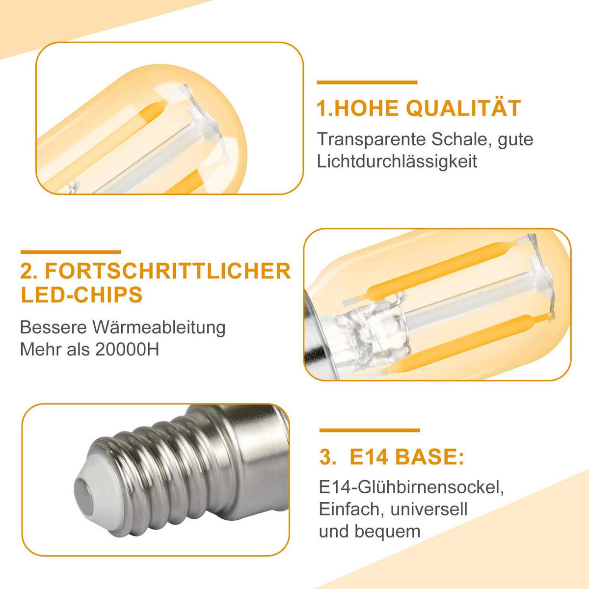 LED-LEUCHTMITTEL Attendorn II 6.4/2.2/2.2cm(2er-set) - Braun, Glas (2.2/2.2cm) - Nettlife