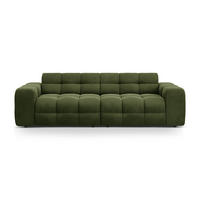 SOFA Kendal aus Samt armeegrün 4 Sitzplätze - Olivgrün, Textil (255/79/103cm) - Micadoni