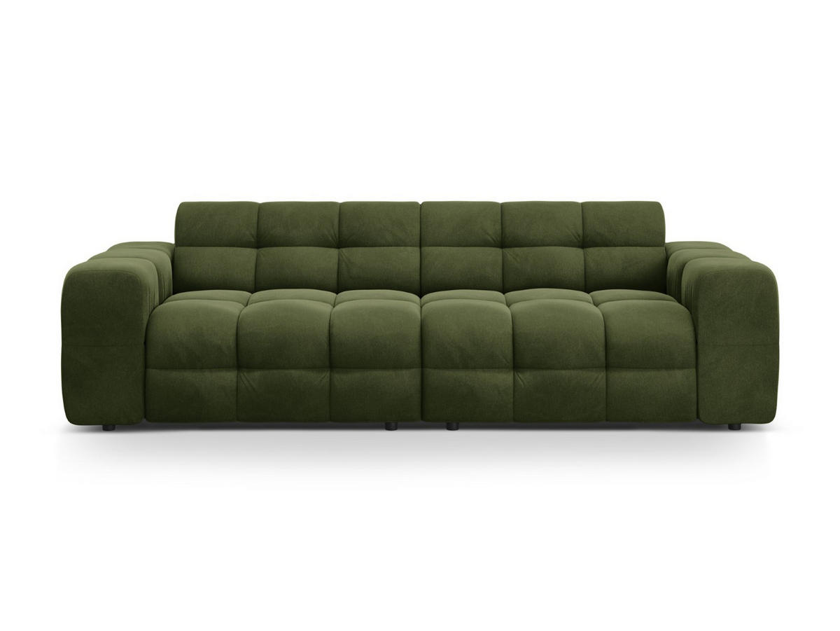 SOFA Kendal aus Samt armeegrün 4 Sitzplätze - Olivgrün, Textil (255/79/103cm) - Micadoni