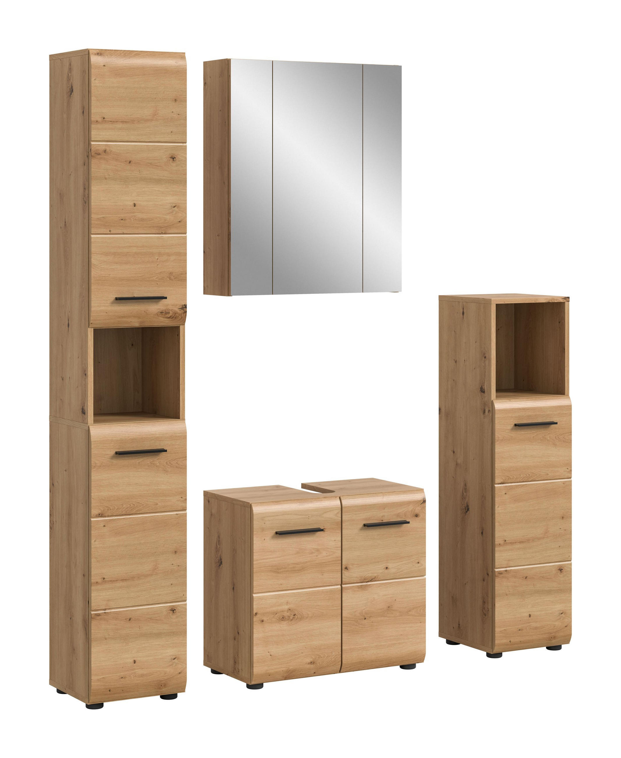BAD-SET ICE 4-tlg. (B/H/T: ca. 150/185/30 cm) in Artisan Oak Nachbildung/Artisan Oak Nachbildung - Eiche Artisan, Holz (150/185/30cm)