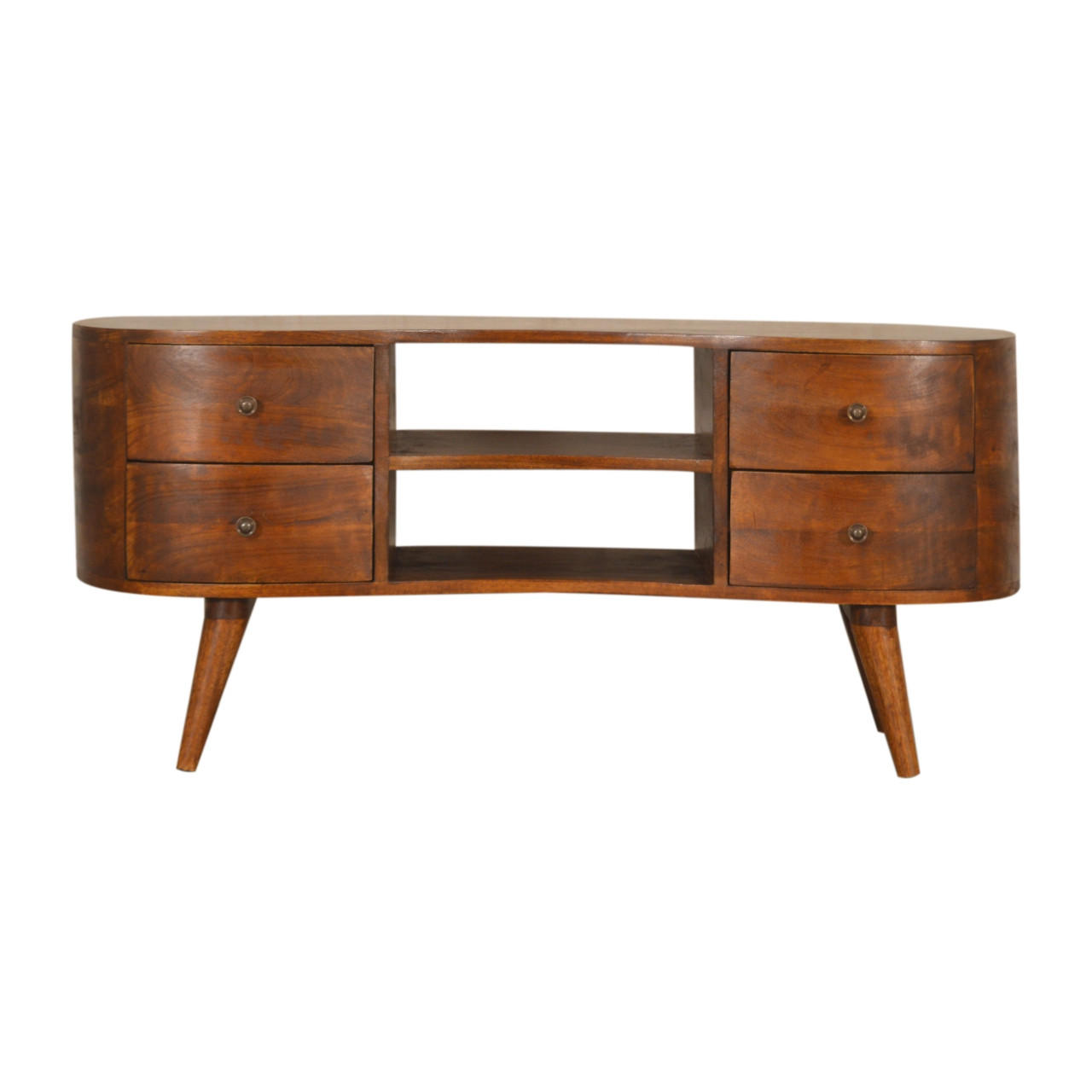 TV-LOWBOARD Dunbar für TVs bis zu 42" - Messingfarben/Braun, Holz/Metall (110/50/35cm) - Artisan Furniture